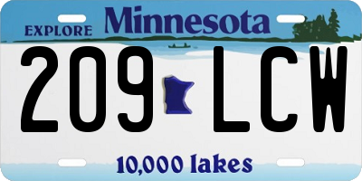 MN license plate 209LCW