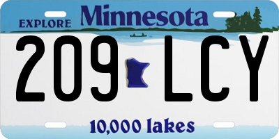 MN license plate 209LCY
