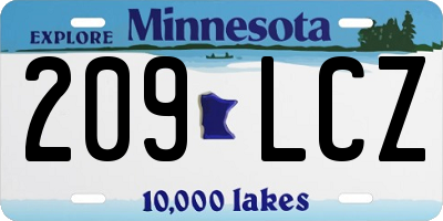 MN license plate 209LCZ