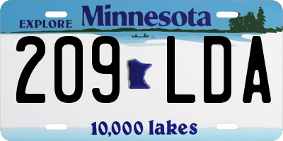 MN license plate 209LDA