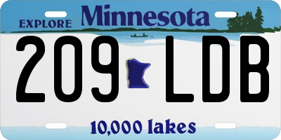 MN license plate 209LDB