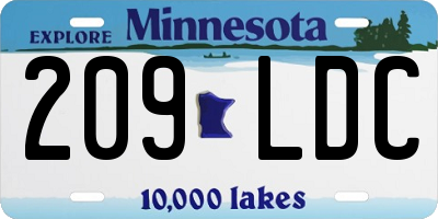 MN license plate 209LDC