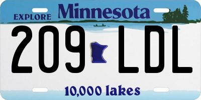 MN license plate 209LDL