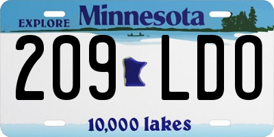 MN license plate 209LDO