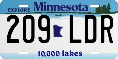 MN license plate 209LDR