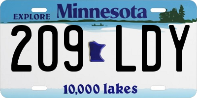 MN license plate 209LDY