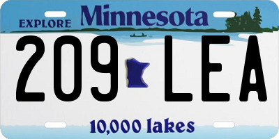 MN license plate 209LEA