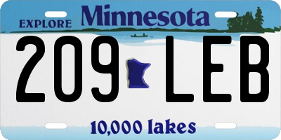 MN license plate 209LEB