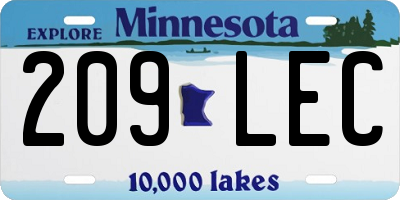 MN license plate 209LEC