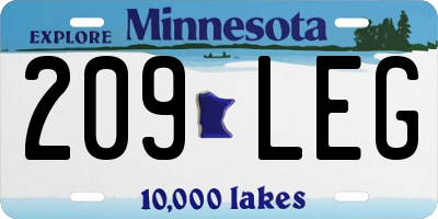 MN license plate 209LEG