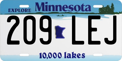 MN license plate 209LEJ