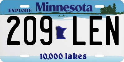 MN license plate 209LEN