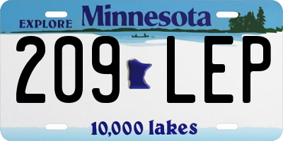 MN license plate 209LEP