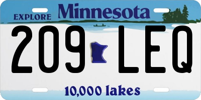 MN license plate 209LEQ
