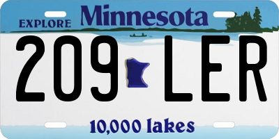 MN license plate 209LER