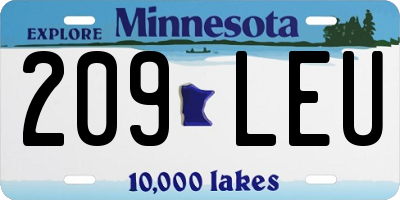 MN license plate 209LEU