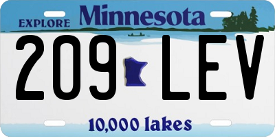 MN license plate 209LEV