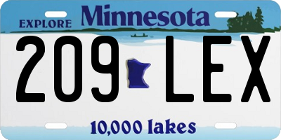 MN license plate 209LEX
