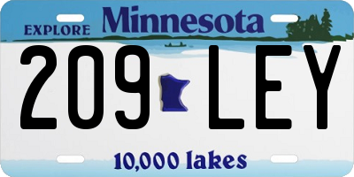 MN license plate 209LEY