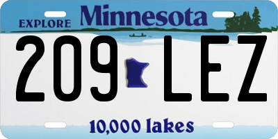MN license plate 209LEZ