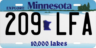 MN license plate 209LFA