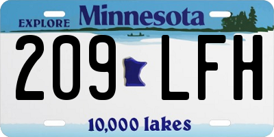 MN license plate 209LFH
