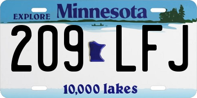 MN license plate 209LFJ