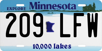 MN license plate 209LFW