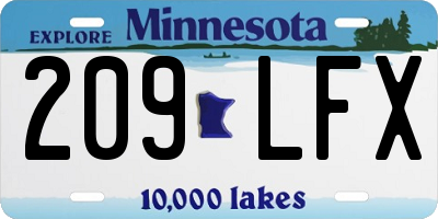 MN license plate 209LFX