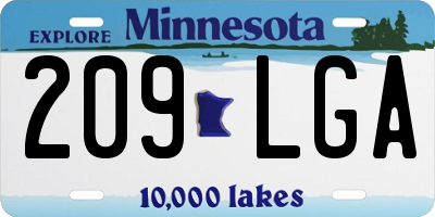 MN license plate 209LGA