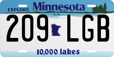 MN license plate 209LGB