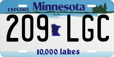MN license plate 209LGC