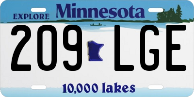 MN license plate 209LGE