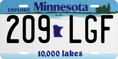MN license plate 209LGF