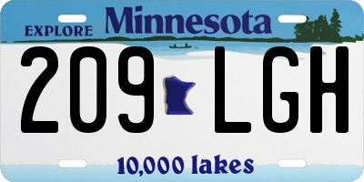 MN license plate 209LGH