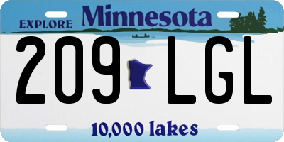 MN license plate 209LGL