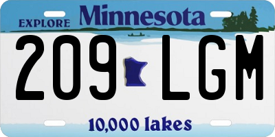 MN license plate 209LGM