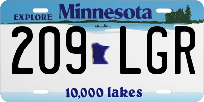 MN license plate 209LGR