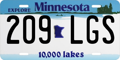 MN license plate 209LGS