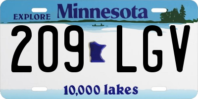 MN license plate 209LGV