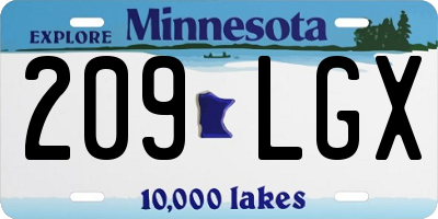 MN license plate 209LGX