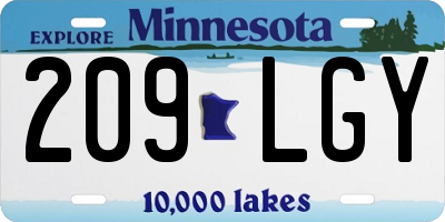 MN license plate 209LGY