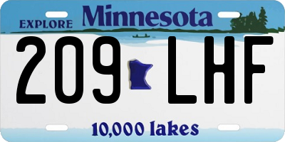MN license plate 209LHF