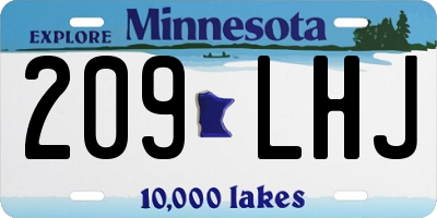 MN license plate 209LHJ