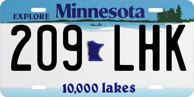 MN license plate 209LHK