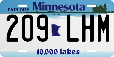 MN license plate 209LHM