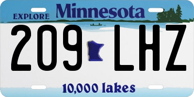 MN license plate 209LHZ