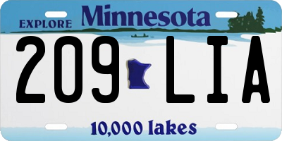 MN license plate 209LIA