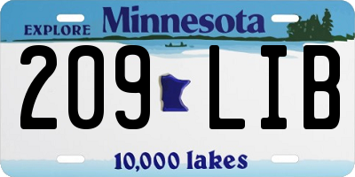 MN license plate 209LIB