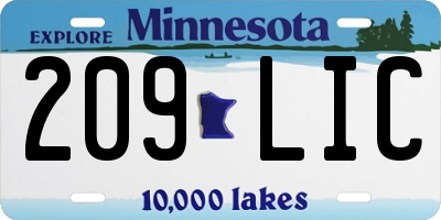 MN license plate 209LIC
